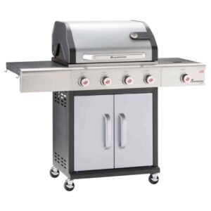 Charcoal BBQ Grill for Garden & Outdoor – Foldable Heavy Duty Barbeque – Black Powder-Coated With Stainless-Steel Trim Strip